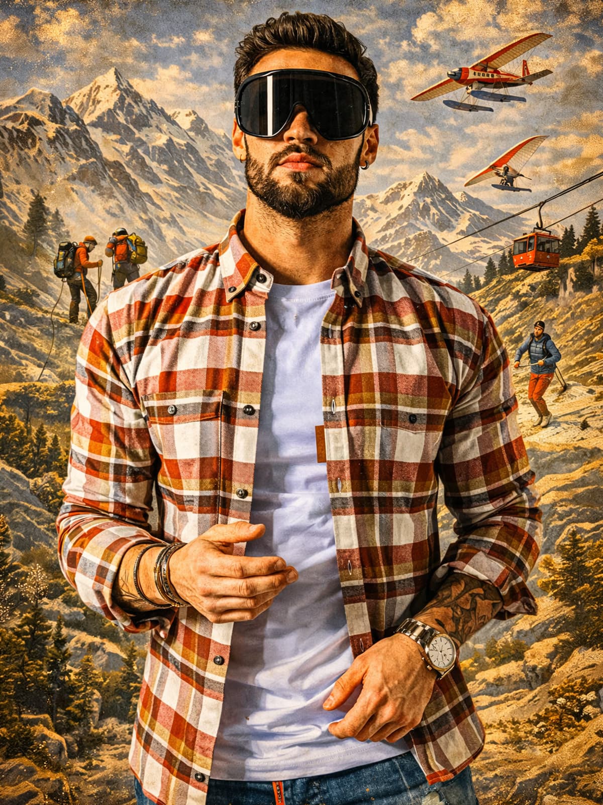 KOSZULA MONTROSE CLARET GRID