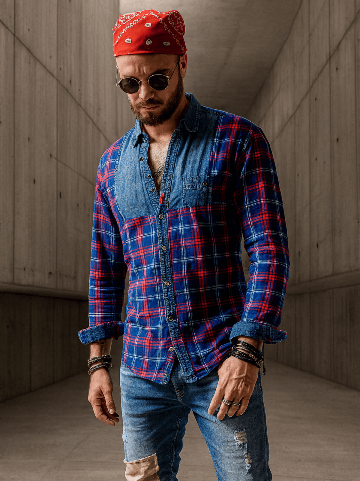 KOSZULA WESTERN PATCHWORK 1