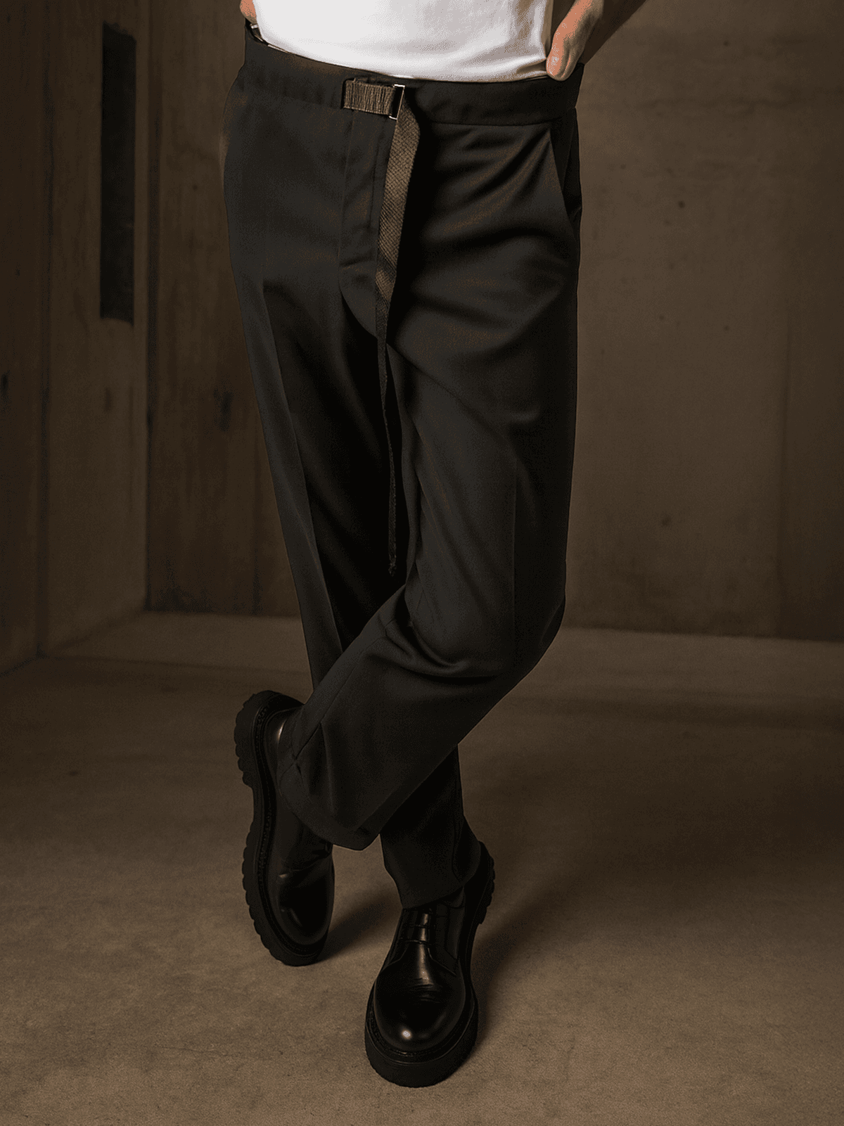SPODNIE WIDE PANTS BLACK