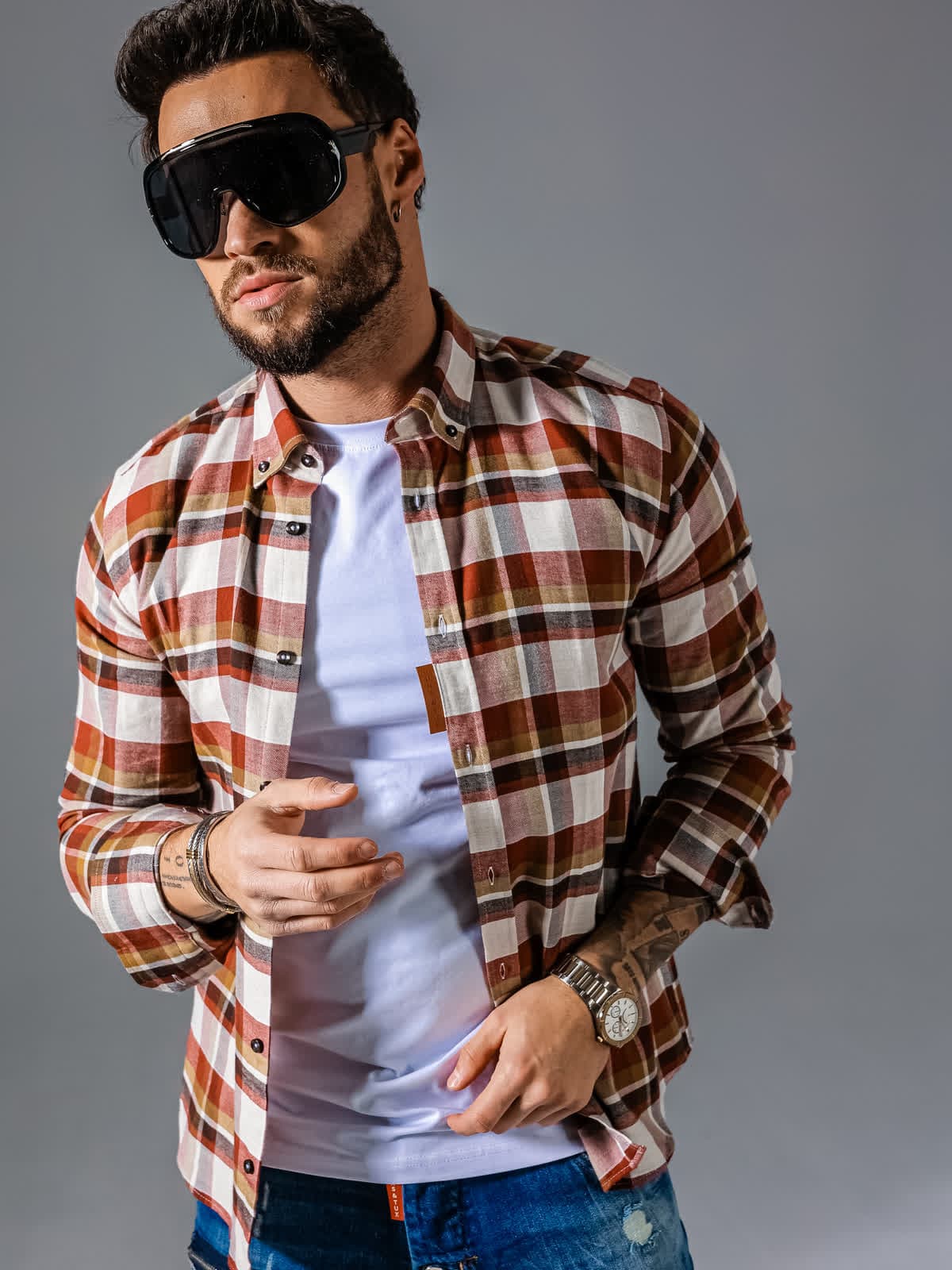 KOSZULA MONTROSE CLARET GRID