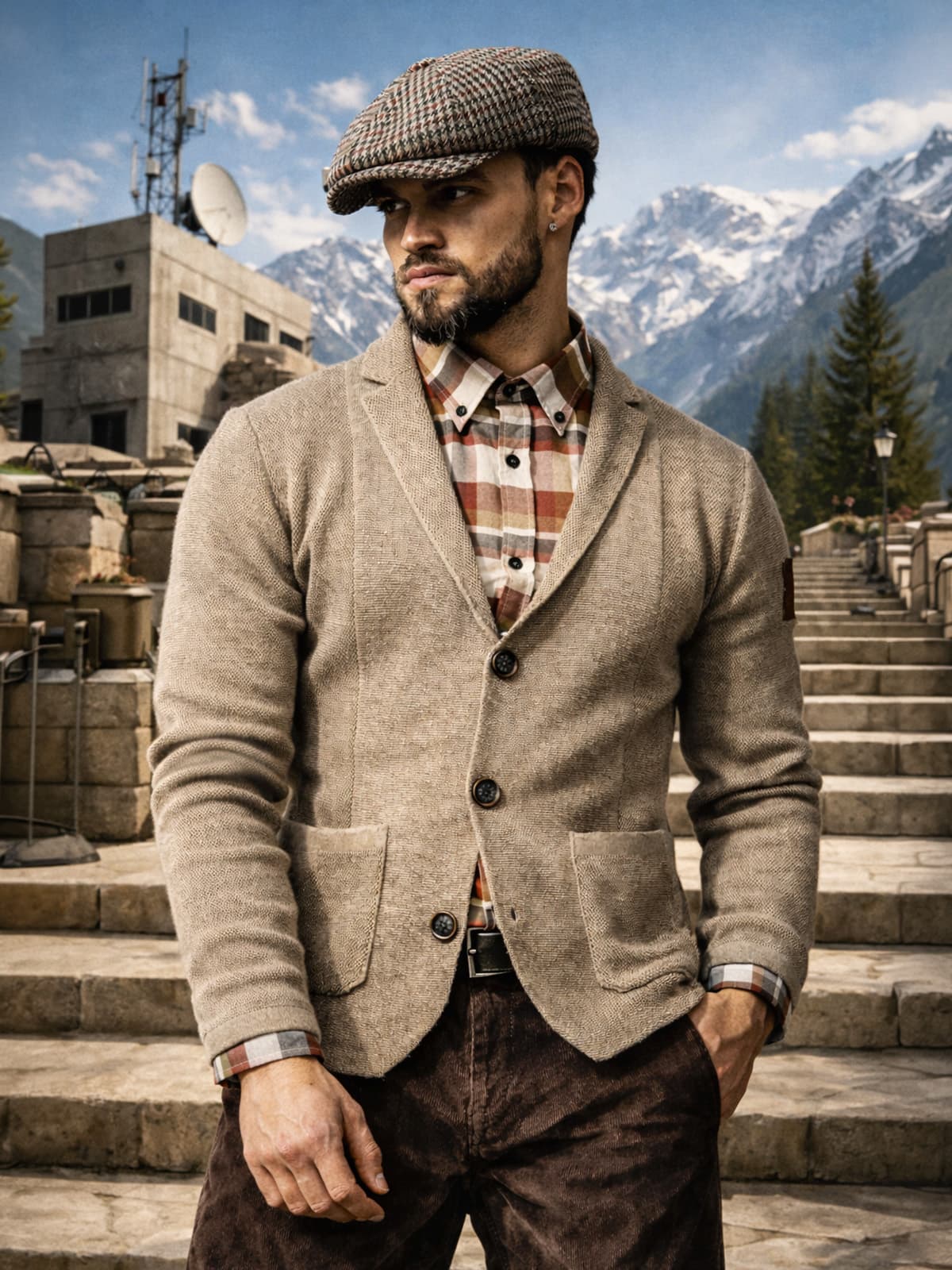 STONE NEAT KNIT JACKET