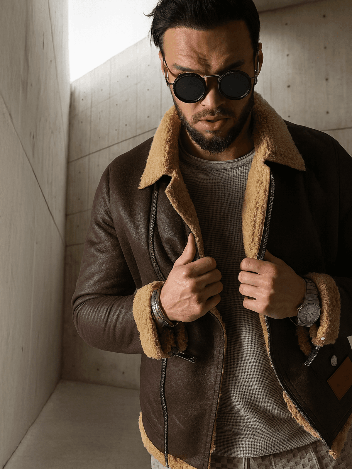 SNOW SHEARLING JACKET BROWN