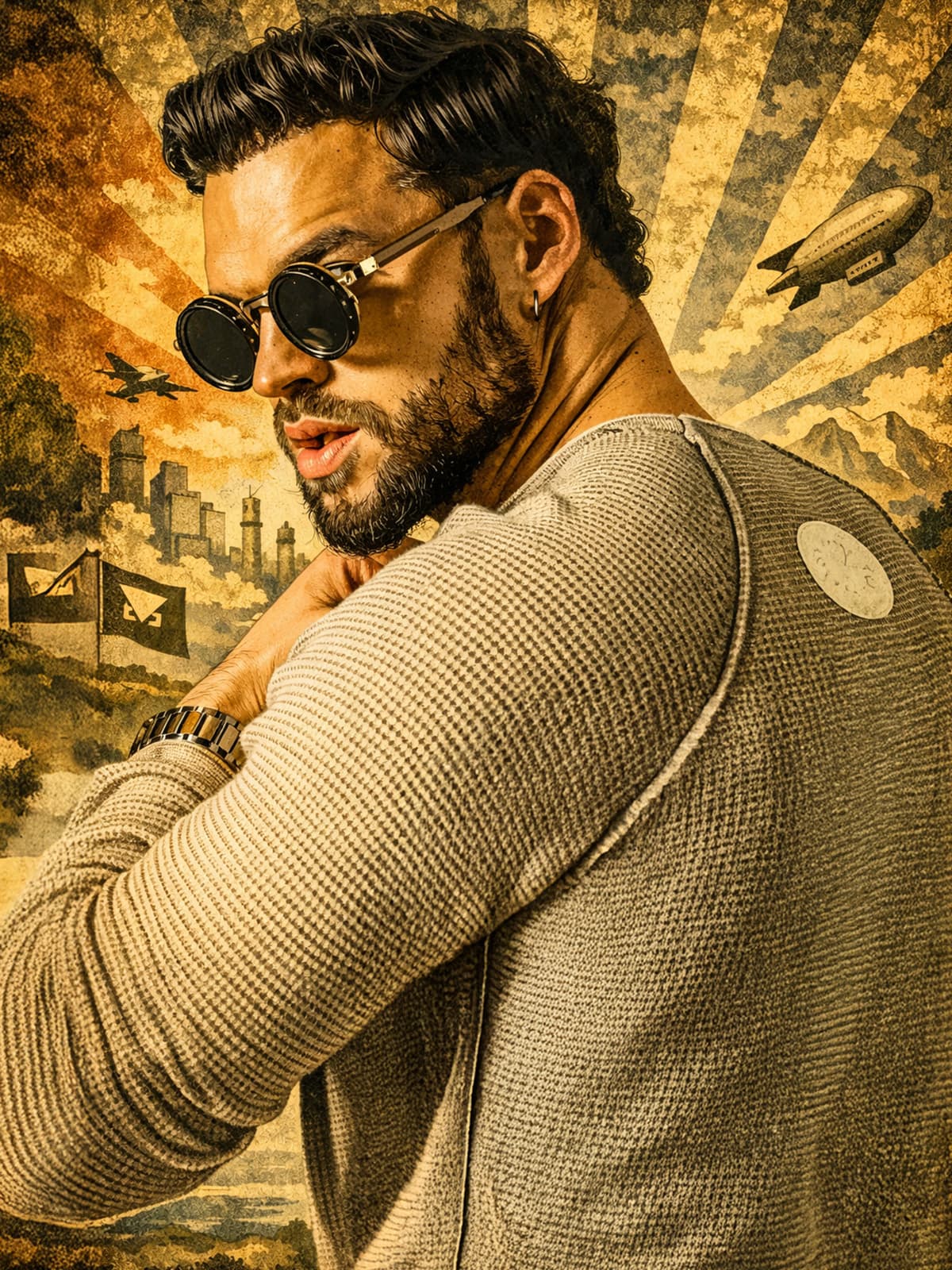 sweter Illusion Beige